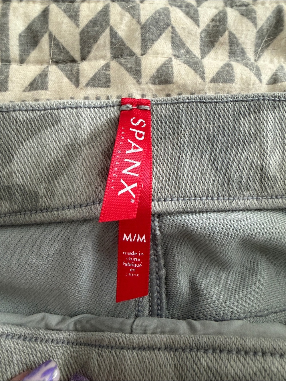 SPANX Camo Pull On Tummy Control Skinny Jeggings Gray Medium